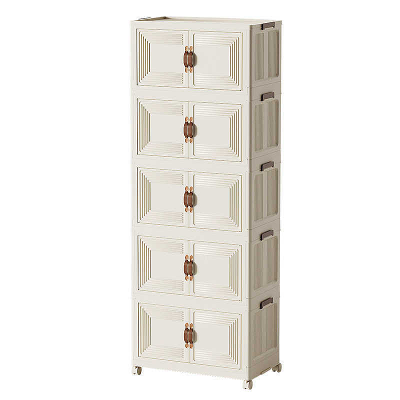 折叠收纳柜带滑轮省空间可移动多层储物柜家用办公室大容量收纳箱