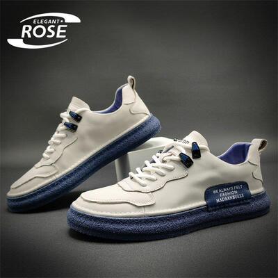 ELEGANT ROSE 男鞋板鞋欧洲站休闲鞋时尚百搭户外男士真皮平板鞋
