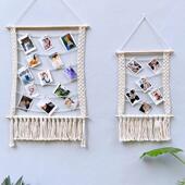 简单手工照片墙装 编织照片墙挂毯风格 饰B&B客厅 纳维亚风格 斯堪