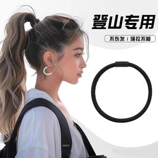 高弹力耐用黑色发圈不伤发扎头发头绳女新款 基础马尾头饰皮筋