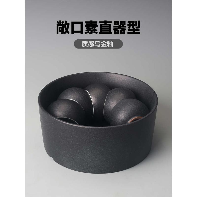 26X8茶洗缸大号特大陶瓷轻奢茶具配件笔洗茶盆茶盂水盂茶渣缸建水