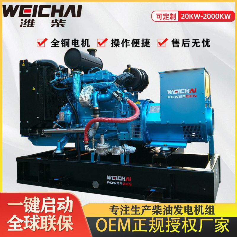 潍柴柴油发电机50KW3000千瓦工地矿山养殖用三相380V柴油发电机组图片