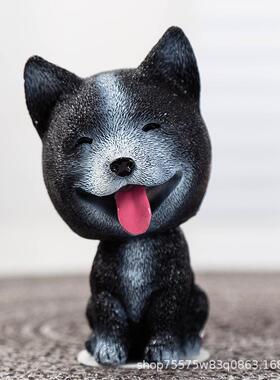 创意摇汽车摆件烘狗蛋糕装饰软0374头焙萌可爱摇头狗