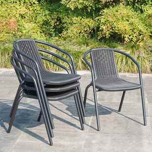 带伞三台桌闲椅庭休五件套藤RUF椅院院子 户外桌阳椅组合露天套装