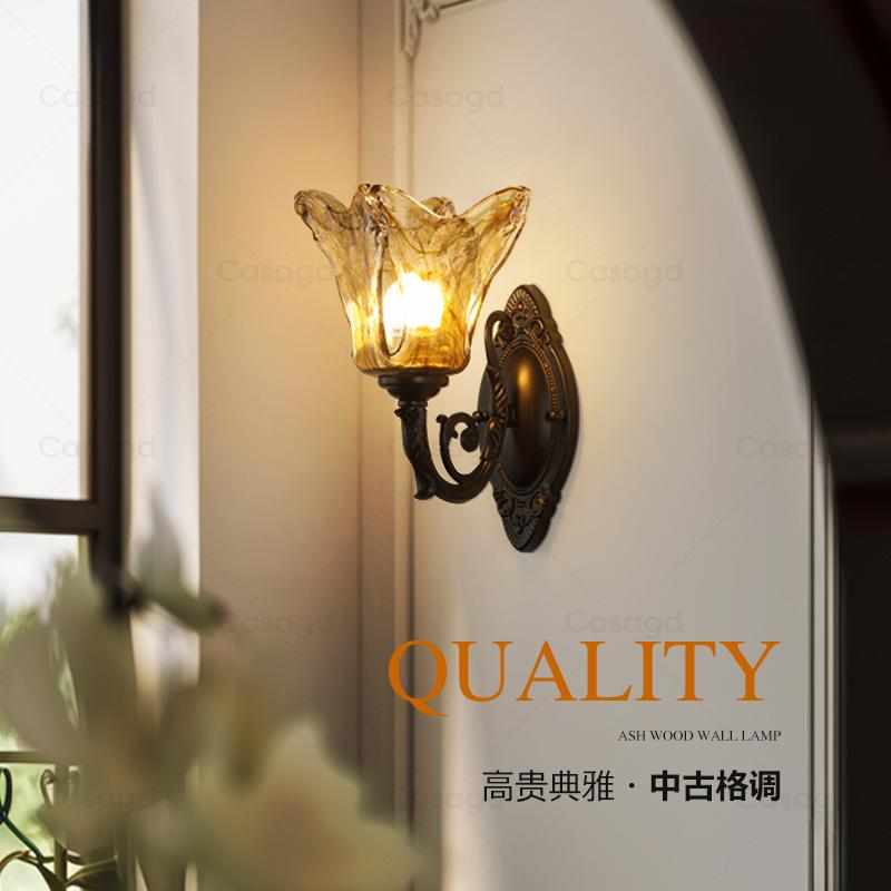法式中古风床头壁灯创意美式复古客厅卧室艺术小天使楼梯灯casagd