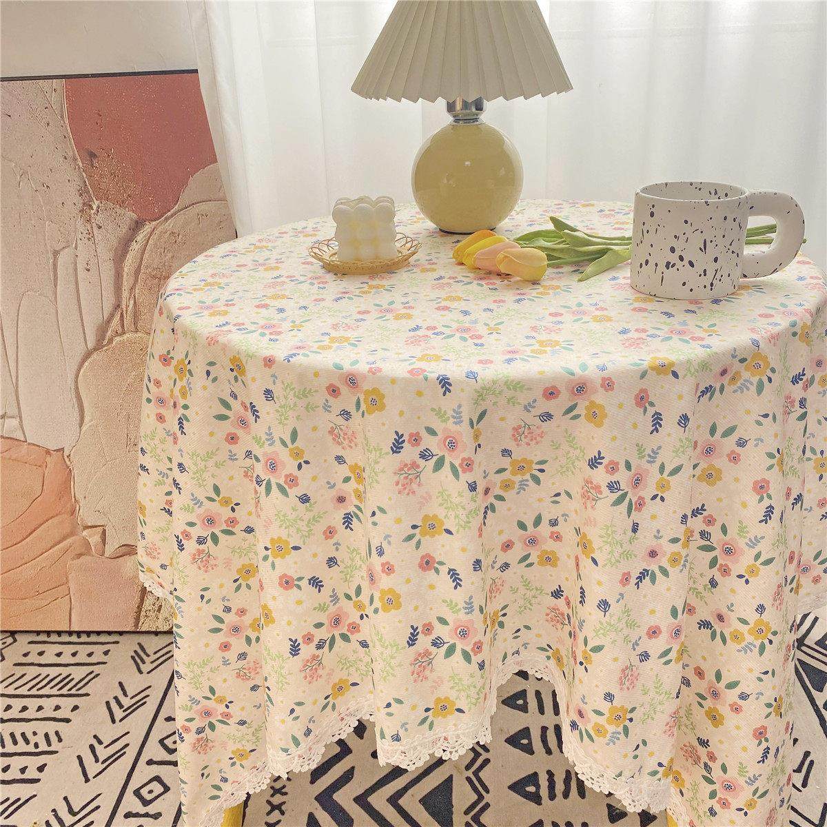 韩式美式覆古田园蕾丝圆台布长方形餐桌咖啡桌台布橱柜套毛巾,居家布艺,桌布,淘宝优惠券,粉丝福利购,淘宝优惠卷