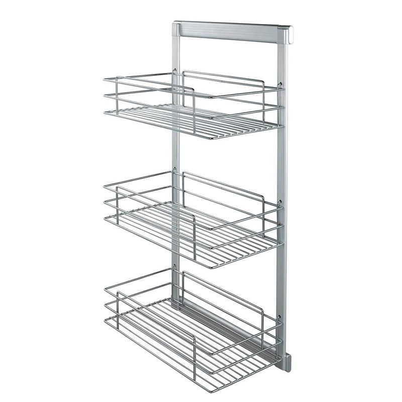 衣柜拉篮 铝合金拉篮鞋架侧装三层置物架 衣帽间功能收纳五金配件