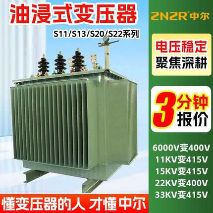 s20-m250kva二级能效315千伏安400kw节能10kv全铜500油浸变压器