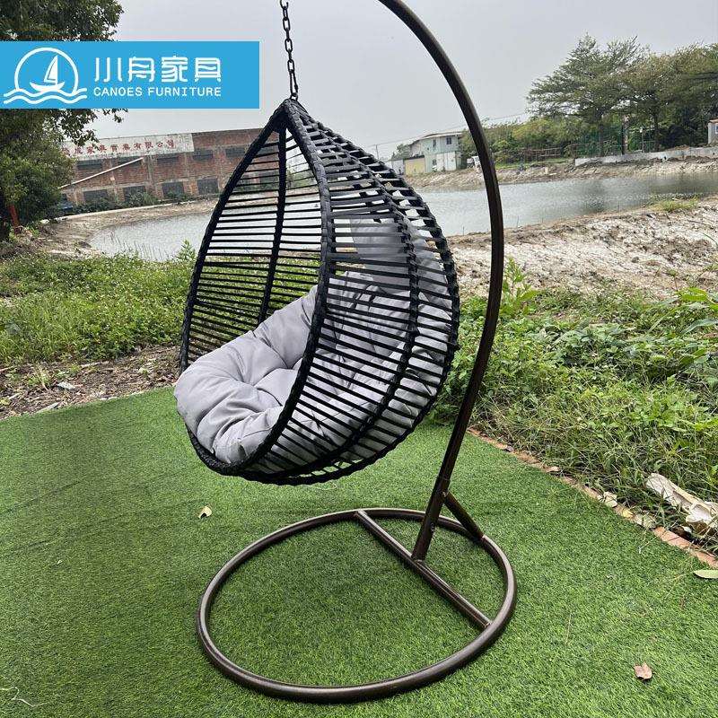 户外花园庭院休闲单人秋千室外公园家用阳台防水防晒绳编吊椅组合