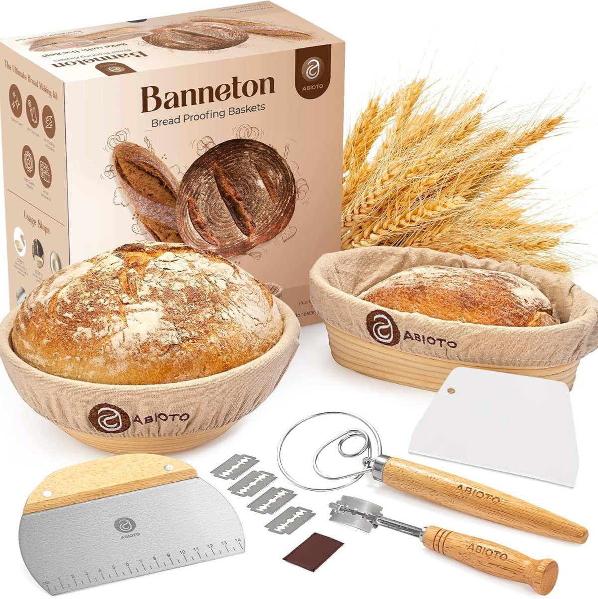 面包烘焙用品藤条Banneton发酵篮工具套装
