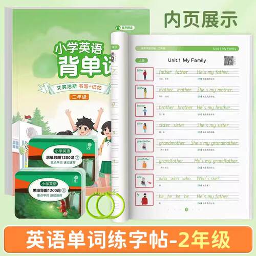 小学英语单词汇卡片思维导图速记常考780个高频英文手闪记忆卡片
