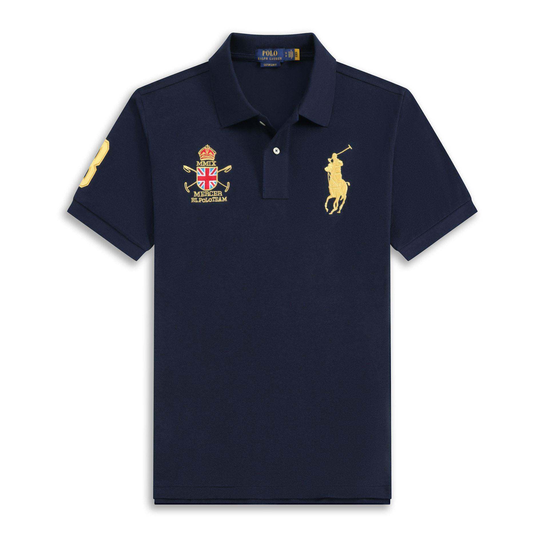 夏季Polo潮流休闲装短袖翻领刺绣大马皇冠大码宽松 POLO衫短袖