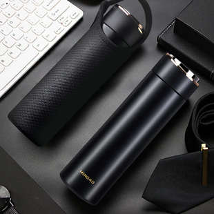 名奥保温杯带滤网泡茶杯茶漏茶隔男金色商务车载水杯刻字定制logo