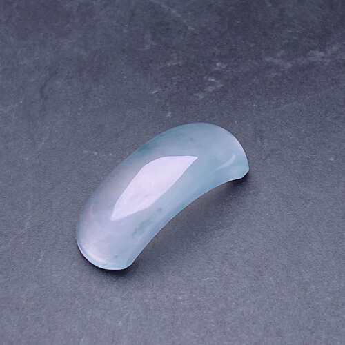 缅甸天然翡翠a货高冰飘花马鞍戒面裸石fxj，尺寸：19.7-7.7-4mm