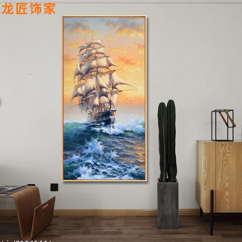 龙匠玄关装饰画竖版过道北欧风格壁画简欧走廊客厅大尺寸挂画