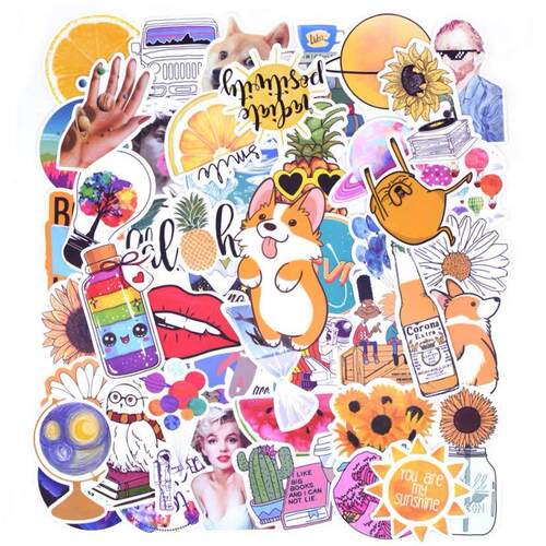 50PCS Cool Summer Vsco Stickers Pack Pink Girl Anime Stiker