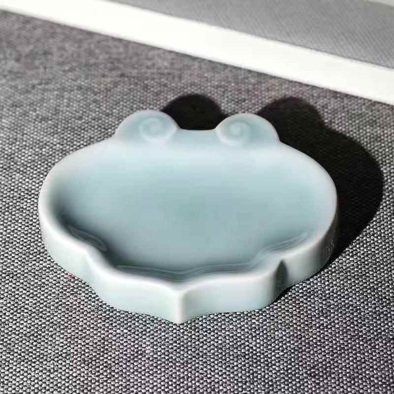 高档房天一堂陶祥云墨碟复古国风水碟笔搁笔舔镇纸砚台创意瓷青瓷