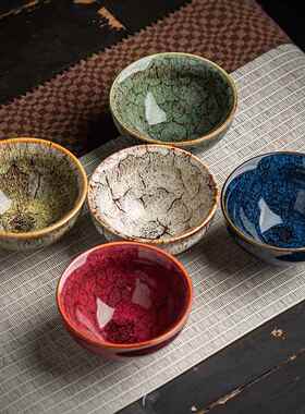 休闲窑变茶主茶人杯茶杯陶瓷功茶具碗套装家用盏礼品建000923盏夫