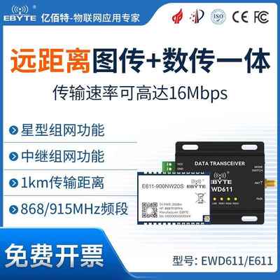 无线数传图传一体模块多发一收星型组网高速远距离传输无人机透传