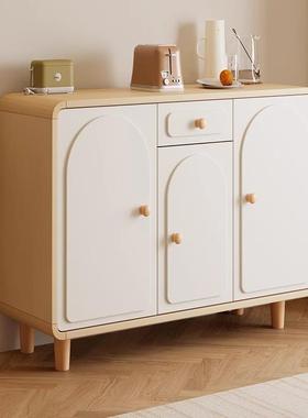 物原木奶油风餐柜一体靠墙酒柜客厅玄关柜置边现ASN24073代简约架