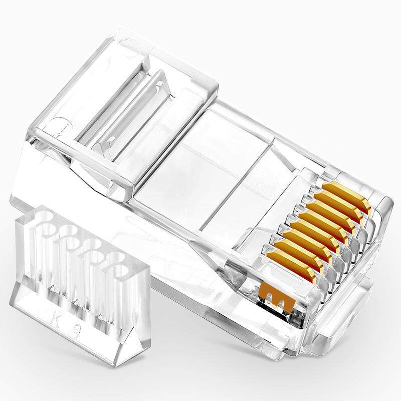 胜为六类千兆纯铜50U两件式100个/盒 RJ45电脑非屏蔽网络水晶头