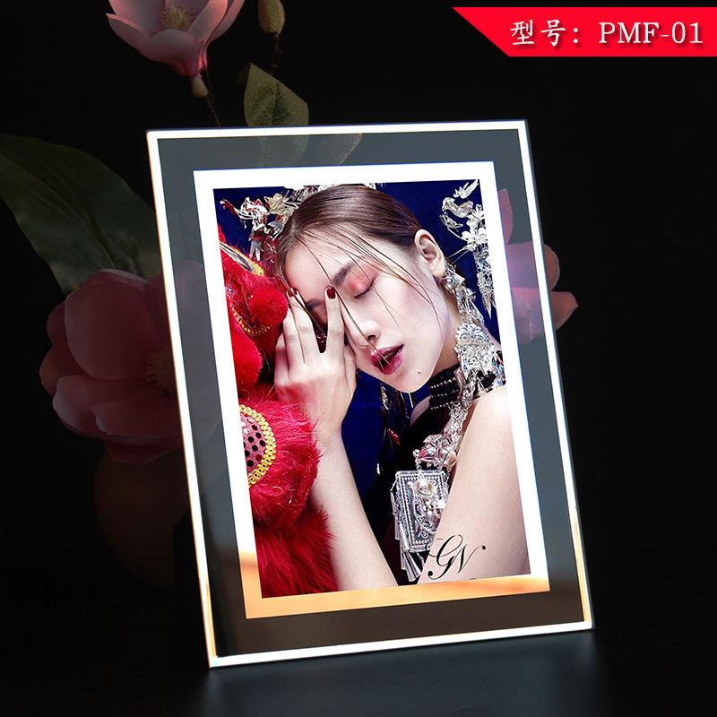 简约透明玻璃相框八8寸水晶毕业照片打印加相框竖版高级横框摆台