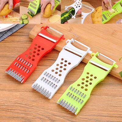 Dual-head vegetable slicer and grater, peeler, stainless ste