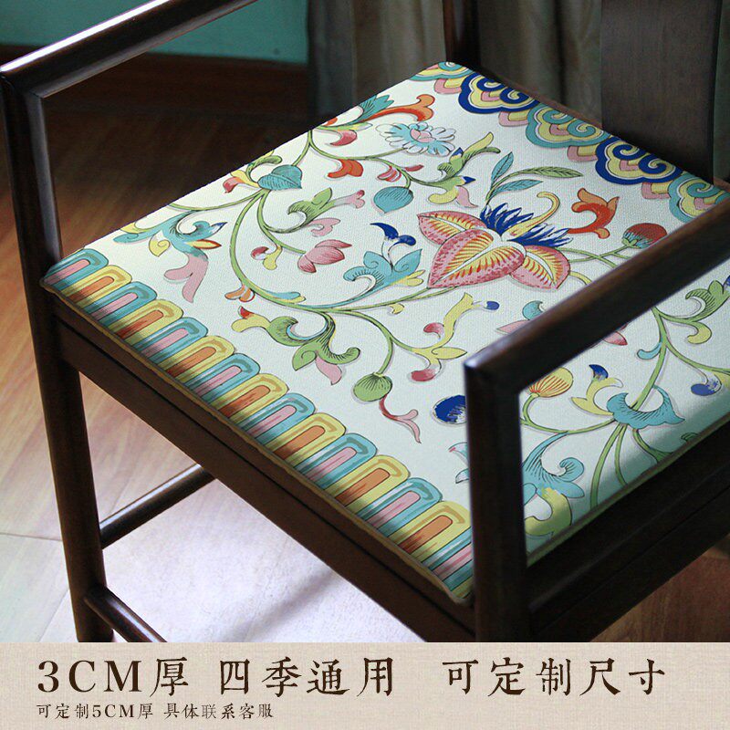 方凳坐垫换鞋凳座垫板凳钢琴凳防滑椅垫印花新中式加厚海绵垫定制图片
