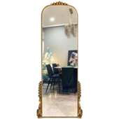 法式 复古欧式 试衣镜子全身穿衣镜拱形雕花家用卧室壁挂墙落地镜子