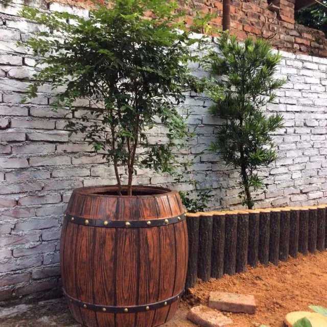装饰塑料建材模板厂园林景观庭院仿木桶花盆模具水泥制品欧式建筑