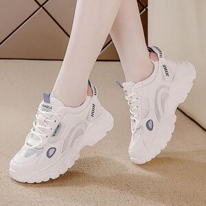 旅游老爹鞋女2025夏季新款百搭软底休闲鞋时尚运动网面透气小白鞋