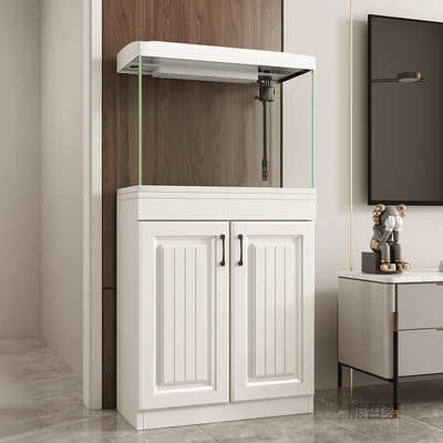 造景立式直角水族箱中型落地金带新款柜子家用鱼缸客厅小型。