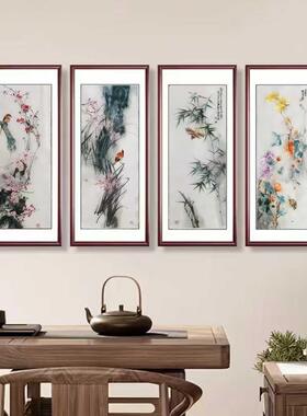 轻奢现代简约玄关装饰画进门入户玄幻挂画走廊尽头招财竖版苏绣画