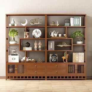 新中式博古茶酒展柜子44273客厅摆放柜架多宝紫砂壶示阁柜