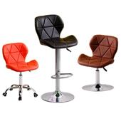 现代简约吧椅家用可升降吧台椅前台靠背旋转收银椅子高脚凳酒吧凳