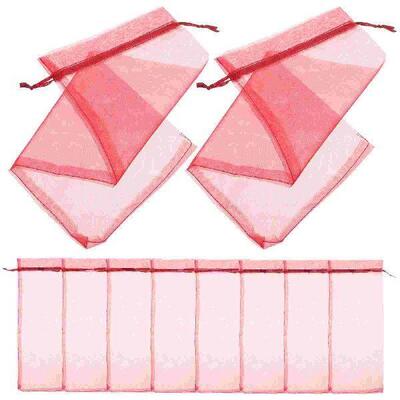 10pcs Sheer Organza Bottle Cover Wrap Gift Bags ( Red)