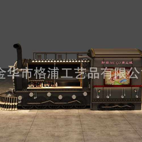 复古工业风火车收银台酒吧吧台商场移动商铺售货亭网红打卡餐车