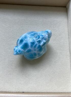 海纹石小龙龟吊坠拉利玛乌龟项坠锁骨链坠挂件规格36.9*25.4*16.7