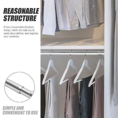 Wardrobe Rod Rods Stainless Steel Adjustable Hanging Closet