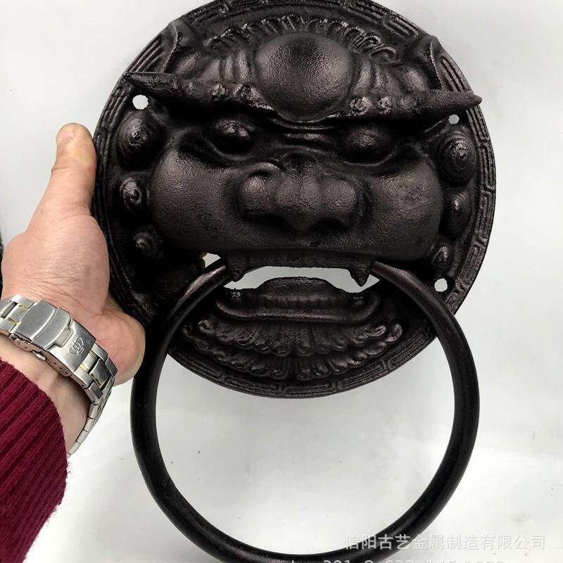 铸铁兽头拉手仿古大门配件狮子头提手虎头古建木门门环铺首门把手