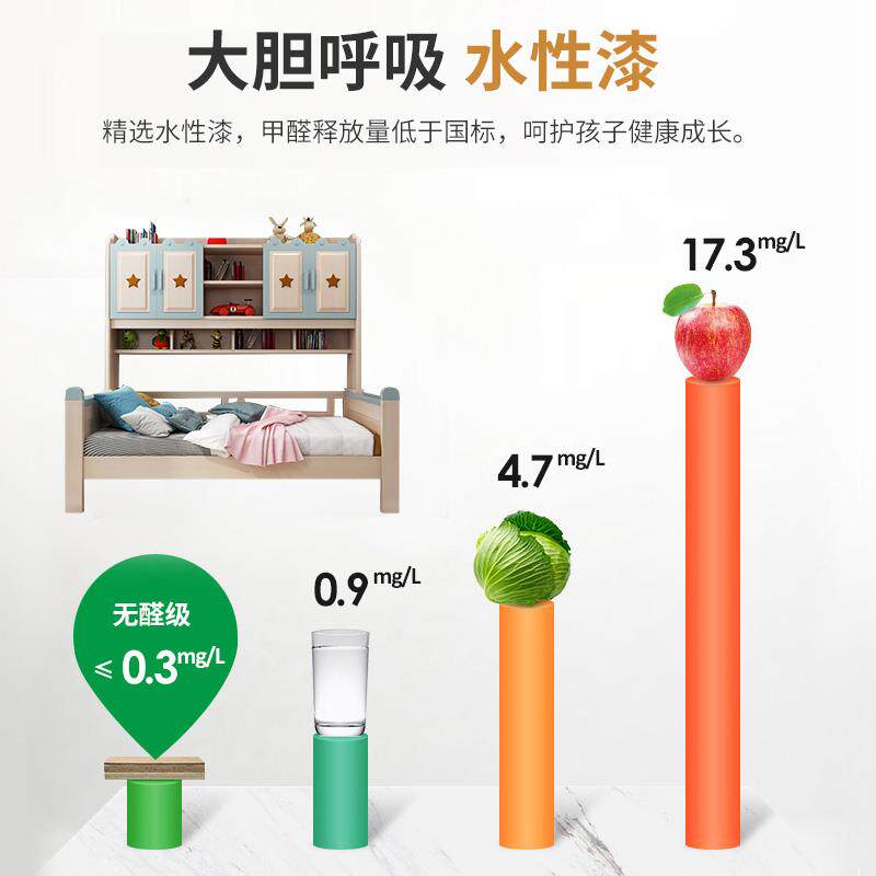 书实木衣柜床小户青少儿童床架年书柜一体女孩储物床男孩组型合床