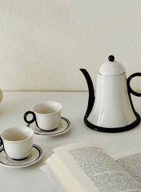 简约NBQ奶油风复釉壶下彩手陶瓷茶套装古乔迁之喜送礼绘好物茶具