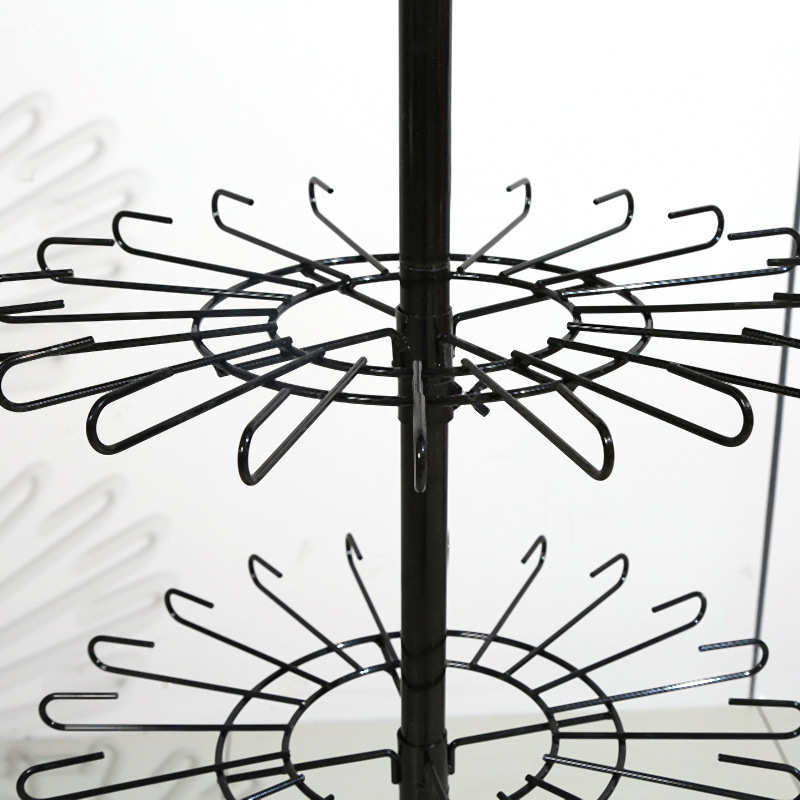 立地挂件艺架式架拆架可5半钩架层钩旋转铁展示架饰品架防盗可