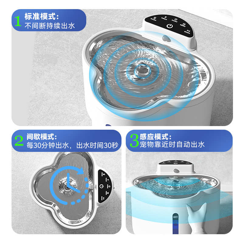 猫咪自动饮水器恒温不插电自动循环饮水机狗狗喝水碗无线感应猫碗