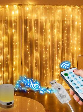 户外智能usb音乐rg声控串窗帘led派KNX对灯彩灯灯露营灯氛围串b灯