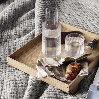 fermLIVING BON WOODEN TRAY系列实木置物托盘 茶盘 咖啡盘 现代