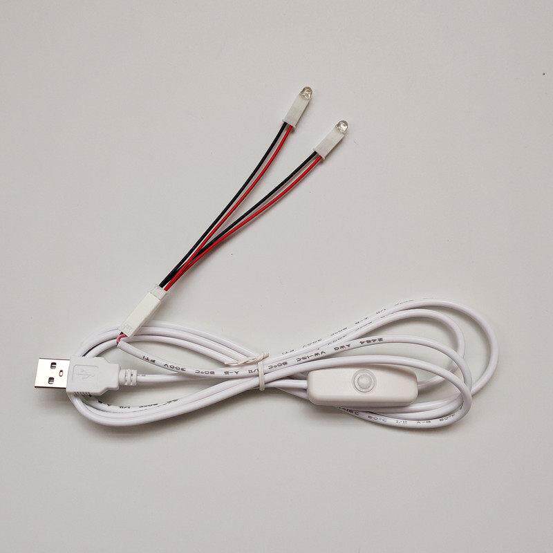 4V/5V/6V/带USB插头线发光管5mm灯珠焊丝Led发光二极管带开关USB