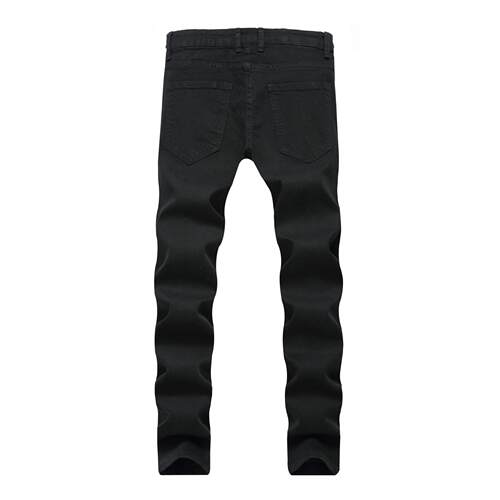 Men Rose Embroidered Ripped Jeans 男士玫瑰花刺绣修身牛仔裤