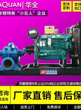 柴油机水泵排涝双吸中开泵300千瓦高扬程45m流量1500立方米抽水机