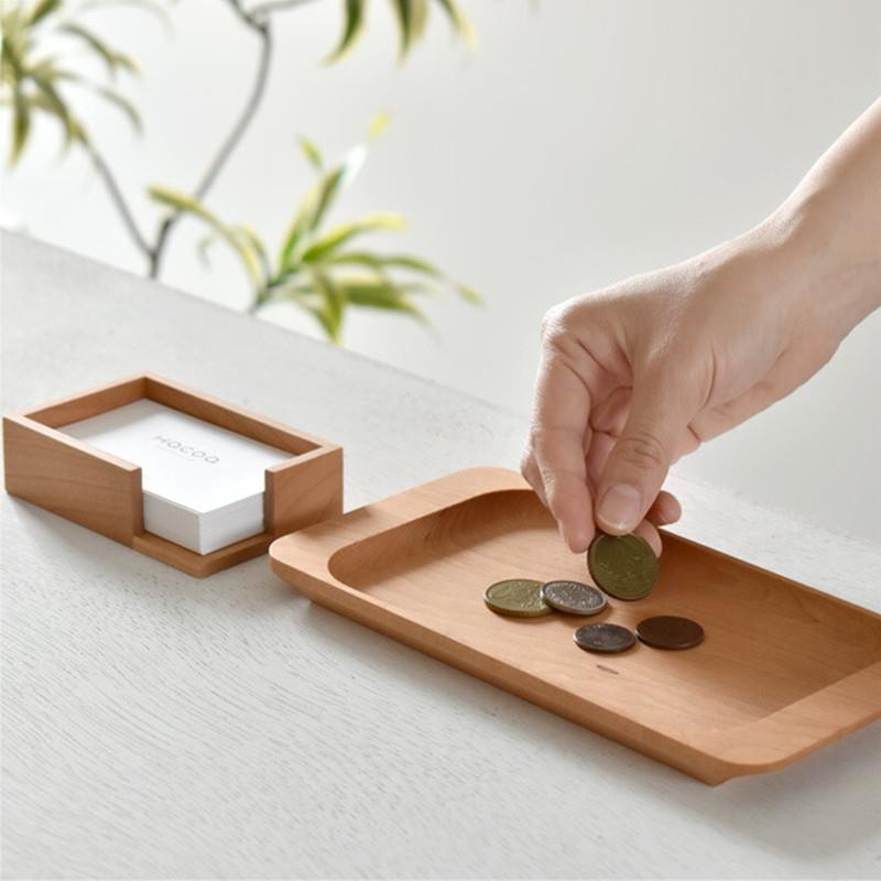 日式现金硬币托盘木制钱币收纳盘餐盘桌面置物盘纪念品礼品附录品